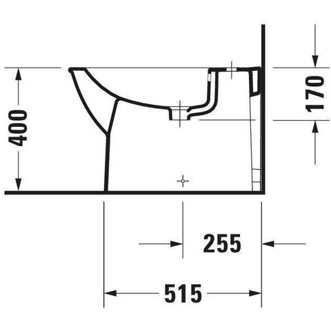 Duravit Darling New Staand bidet - inclusief bevestiging - 63x36cm - glans wit SW54072