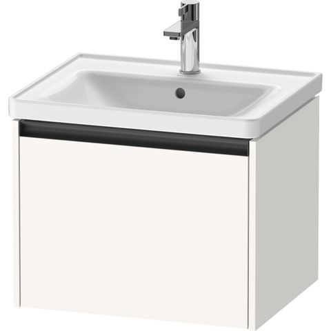 Duravit Ketho.2 Wastafelonderbouwkast - met 1 lade - 58.4x45.5x44cm - met greep antraciet - wit supermat SW772737