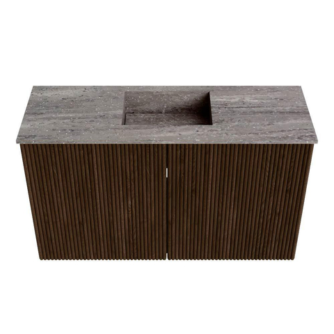 Mondiaz JOYA-DLUX 70cm toiletmeubel - kleur Walnut - Wastafel FAYE positie Midden Zonder kraangat kleur Oza. SW1424580