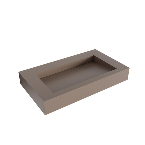 Mondiaz AVON wastafel - 80x46x12cm - wasbak midden - zonder kraangat - smoke (antraciet) SW428023