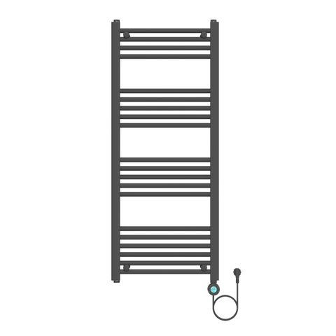 Belrad Radiateur sèche-serviettes électrique - 120x50cm - 700W - raccordement à droite - noir mat SW1580322