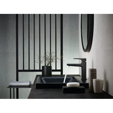 Hansgrohe Metropol 110 Mitigeur lavabo - 18.4cm de haut - vidage push open - déport 13.5cm - noir mat SW297295
