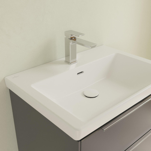 Villeroy & Boch Subway 3.0 lavabo - 65x47x16.5cm - 1 trou de robinet - stone white mat SW701565