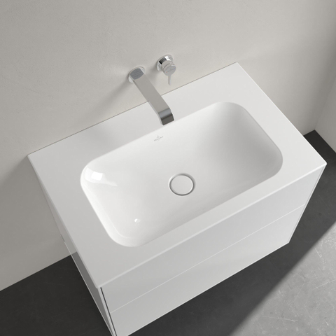Villeroy & Boch finion meubelwastafel - 80x50cm - zonder kraangat - zonder overloop CeramicPlus - White Alpine (glans wit) SW209387
