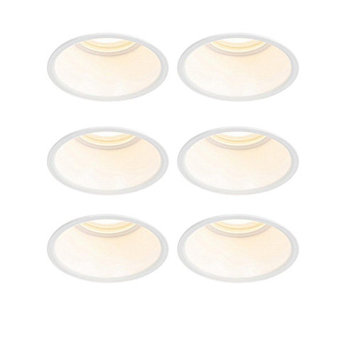 QAZQA Dept spot encastrable - set de 6 - 8,8x8,8x9,2cm - dimmable - IP44 - blanc mat SW1209705