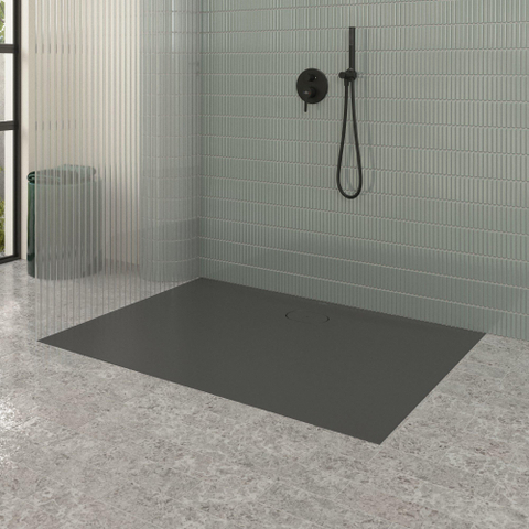 Villeroy & Boch Ecora douchebak - 140x100x3.5cm - afvoer lange zijde - anthracite (antraciet) SW1558951