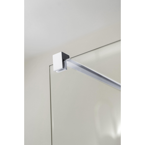 Fortifura Galeria Douche à l'italienne - 50x200cm - verre fumé - Chrome SW876869