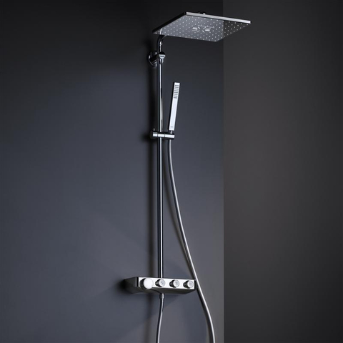 Grohe Euphoria SmartControl ensemble de douche pluie apparent – douche de tête carrée 31 cm – douchette bâton – avec inverseur – chrome SW209453