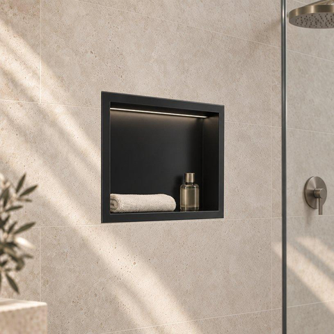 Fortifura Galeria Inbouwnis - 30x30x7cm - LED verlichting - mat zwart SW1529764