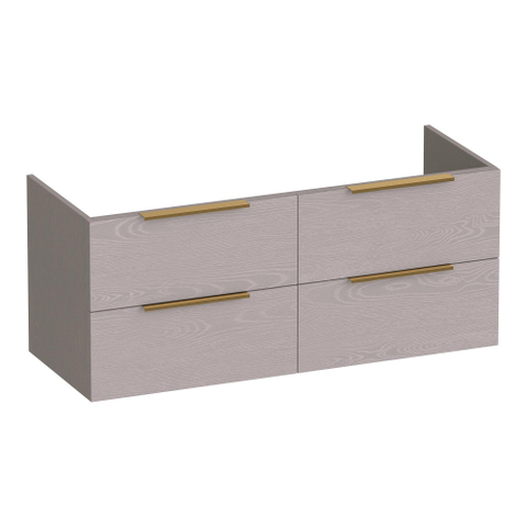 BRAUER Elevate meuble sous-lavabo 120 sans poignées rapportées 4 tiroirs à fermeture en douceur et 2 découpes pour siphon - Timber Greige SW1200109