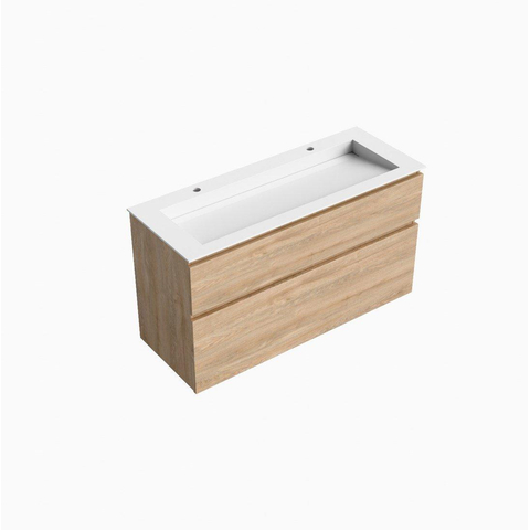 Mondiaz XABI 120cm badmeubel onderkast Washed Oak 2 lades. SHOWROOMMODEL SHOW26814