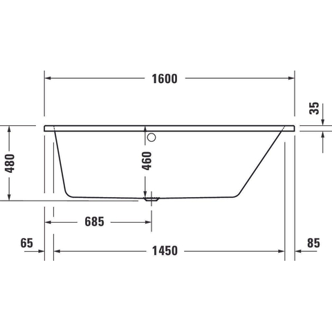 Duravit No.1 Bad offset - 160x85cm hoek rechts - wit glanzend SW723796