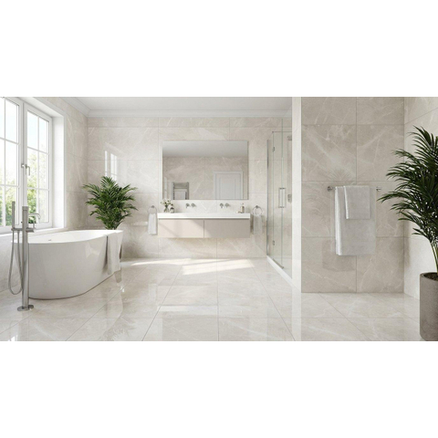 SAMPLE Terravito Gizino Keramische vloer & wand - 60x60cm - 10.0mm - gerectificeerd - Wit SW1471704