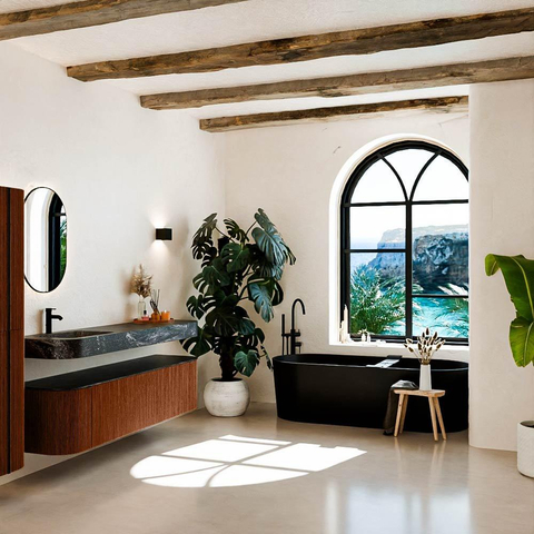 MONDIAZ THOR-DLUX 180cm meuble de salle de bains arrondi gauche + droite couleur Ruby avec 2 tiroirs et 2 portes. Vasque suspendue CLOUD Gauche 1 trou de robinet couleur Lava. SW1466063