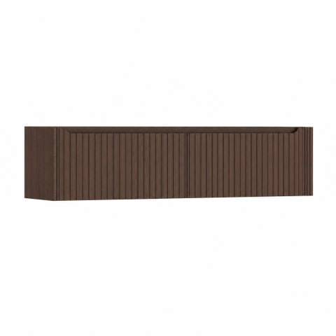 H&R Badmeubelen Juice Wastafelonderkast - 180x45x40cm - rechterhoek afgerond - 2 lades - geïntegreerde greep - coffee SW1491265