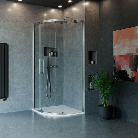 Crosswater Creo Kwartronde Douchebak - 900x900 - 25mm - glans wit SW916844