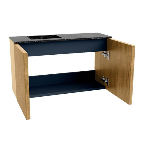 Mondiaz JOYA-DLUX Meuble de toilette 70cm - couleur Chêne - Vasque FAYE position Gauche 1 trou de robinet couleur Lava SW1422063