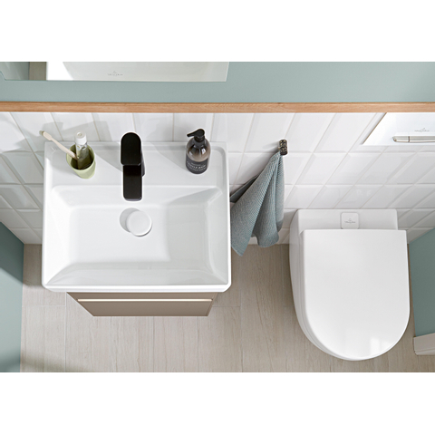 Villeroy & Boch Collaro fontein - 50x40cm - zonder overloop - 1 kraangat CeramicPlus - White Alpine (glans wit) SW358372