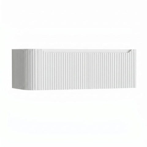 H&R Badmeubelen Juice Wastafelonderkast - 120x45x40cm - linkerhoek afgerond - 3D-front - 2 lades - geïntegreerde greep - wit mat SW1260000