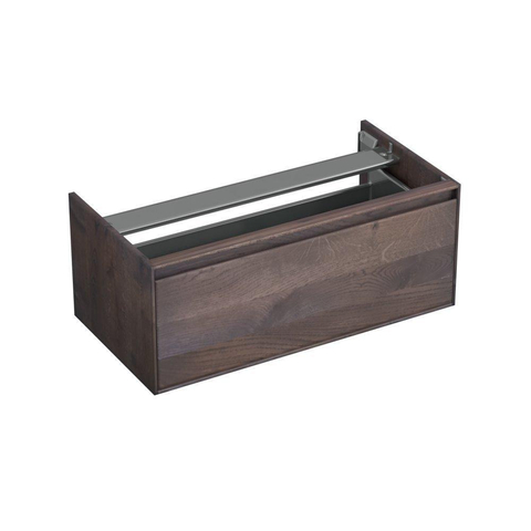 Forzalaqua Reno 2.0 meuble sous-lavabo 100x51x40cm avec 1 tiroir sans poignée à fermeture douce Chêne massif Charcoal SW492325