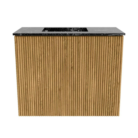Mondiaz JOYA-DLUX 50cm toiletmeubel - kleur Oak - Wastafel FAYE positie Links Zonder kraangat kleur Lava. SW1422037