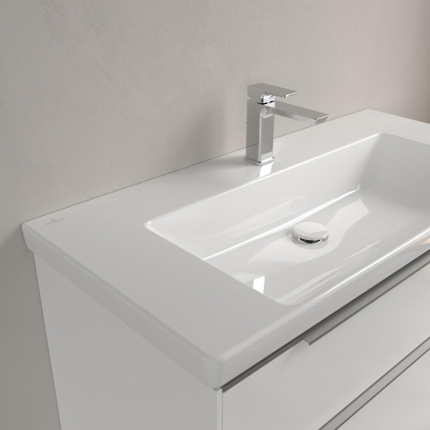 Villeroy & Boch Subway 3.0 meubelwastafel - 100x47x16.5cm Rechthoek - 1 kraangat - zonder overloopgat Ceramic - White Alpine (glans wit) SW702122