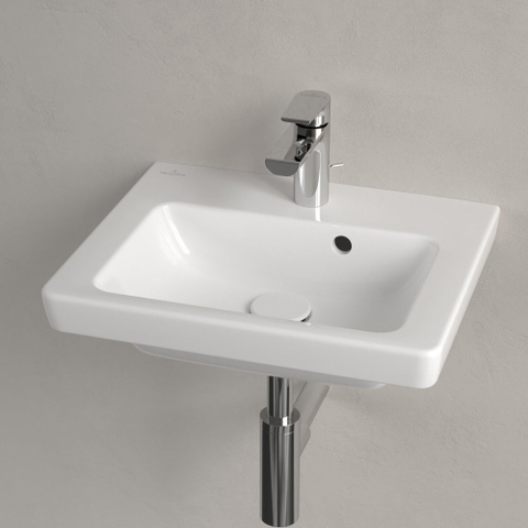 Villeroy & Boch Subway 2.0 fontein - 45x37cm - met kraangat - met overloop - White Alpine (glans wit) GA50180