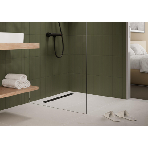 Hansgrohe RainDrain Go Douchegoot - 80cm - standaard/vlakke installatie - betegelbaar - mat zwart SW1590418