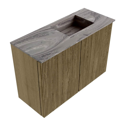 Mondiaz JOYA-DLUX 60cm toiletmeubel - kleur Dusk - Wastafel FAYE positie Rechts Zonder kraangat kleur Sombra. SW1426122