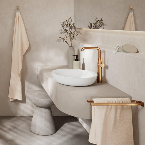 GROHE Essence New Robinet de lavabo Surélevé - bec 17,9 cm - bec haut pivotant taille XL - EcoJoy - brushed warm sunset SW98763