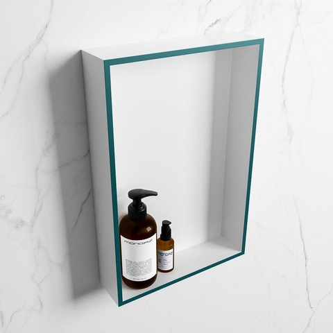 Mondiaz Easy nis 29.5x44.5x8cm voor Inbouw/opbouw 1 open vak Solid surface Talc/Smag SW643656