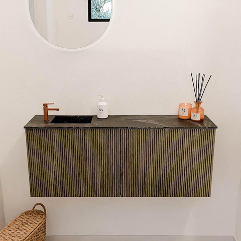 Mondiaz JOYA-DLUX 100cm toiletmeubel - kleur Dusk - Wastafel FAYE positie Links 1 kraangat kleur Lava. SW1423256