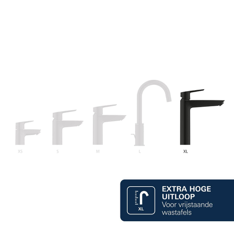 Grohe Dice Wastafelmengkraan - XL-size - opbouw - matte black (mat zwart) SW1440582