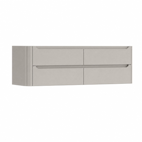 H&R Badmeubelen Juice Meuble sous vasque - 180x45x50cm - angle gauche arrondi - 4 tiroirs - poignée intégrée - beige mat SW1491901
