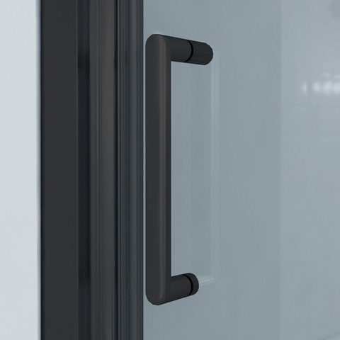 Marenza Slide Porte coulissante Quick Fit - 100x190cm - verre de sécurité 6mm - profilé alu - anti-calcaire - noir mat SW491643