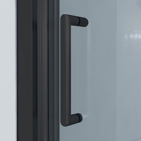 Saniclass ID06 Quick fit Porte de douche coulissante 110x190cm verre de sécurité 6mm profilé aluminium noir mat SW491644