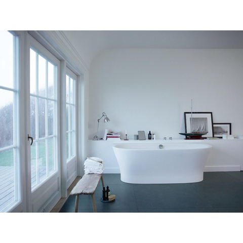 Duravit Cape cod Kunststof bad acryl - back-to-wall - 190x90x64cm - met aangevormd paneel - glans wit 0300898