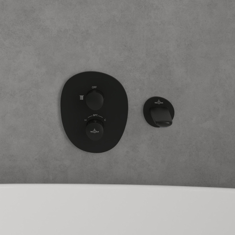 Villeroy & Boch Antao Mitigeur thermostatique encastré avec robinet d'arrêt - noir mat SW974285