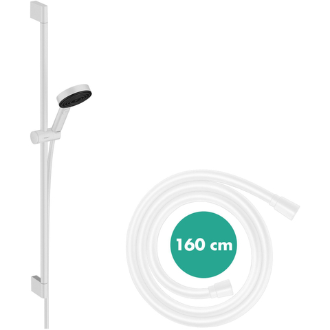 Hansgrohe Pulsify select s - select glijstangset - 3jet Relaxation - ecosmart - 10.5cm - met glijstang 90 cm - mat wit SW651067