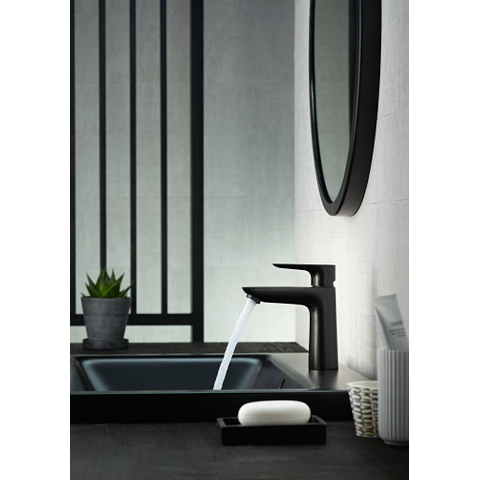 Hansgrohe Talis e Eengreeps wastafelmengkraan - 110 - coolstart - met PopUp - trekwaste - mat zwart SW297298