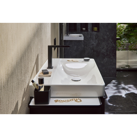 Hansgrohe Tecturis E Wastafelmengkraan - push to open plug - 15.8cm uitloop - coolstart - mat zwart SW918665