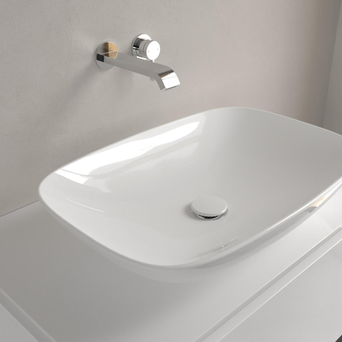 Villeroy & Boch Loop & Friends opzetwastafel - 62x42cm - zonder kraangat - zonder overloop CeramicPlus - White Alpine (glans wit) SW644144