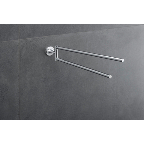 Duravit Starck T Handdoekhouder - 2 stangen - 46.5cm - draaibaar - hoogglans chroom SW297095