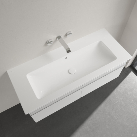 Villeroy & Boch venticello meubelwastafel - 120x50cm - zonder kraangat - met overloop CeramicPlus - White Alpine (glans wit) 1025115