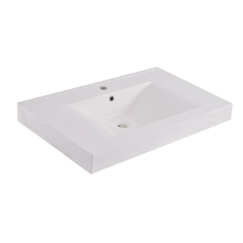 Xellanz Tigris lavabo - 80x46x8cm - 1 trou de robinet - polybéton - blanc brillant SW373559