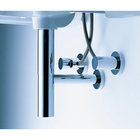 Hansgrohe Flowstar Premium verstelbare designbekersifon 5/4 met muurbuis - met rozet - hoogglans chroom 0457345