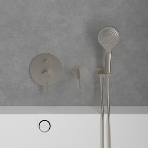 Villeroy & Boch Dawn 1 greeps inbouwkraan - met omstel - Brushed Nickel (rvs) SW974243