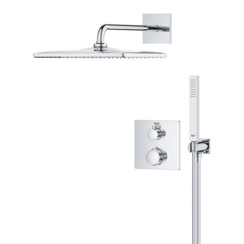 Grohe QuickFix Precision Thermostat Perfect Inbouw Douchesysteem - Vitalio Rain Mono 310 Cube hoofddouche - chroom SW1120181