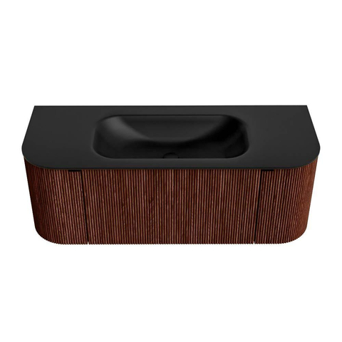 Mondiaz KURVE Badkamermeubelset - 120x46x40cm - 1 lade - 2 deuren - wastafel solid surface - midden - 1 kraangat - Ruby SW1415410