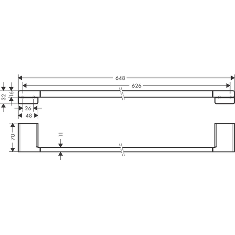Hansgrohe AddStoris Q handdoekhouder wand - 65cm - mat zwart SW651257